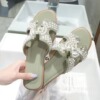 Summer fashionable slippers, beach footwear from pearl, internet celebrity