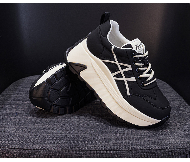 Giày sneaker nữ đế dày chunky phong cách bánh mì tăng chiều cao — M2971-1 màu mơ nhân nhung, M2971 Đỏ Một Lớp, M2971 Đen Một Lớp, M2971 màu mơ, một lớp lót chi tiết 43