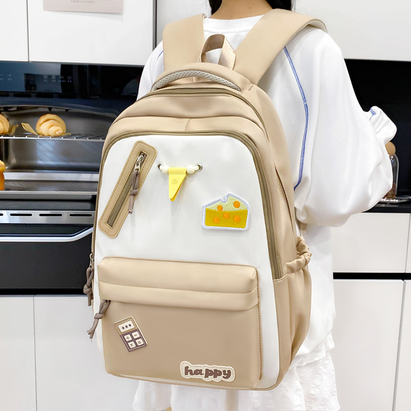 Bonita mochila de mensajero para estudiantes, nueva mochila de escuela primaria de gran capacidad para estudiantes de secundaria, mochila de mensajero casual de color en contraste