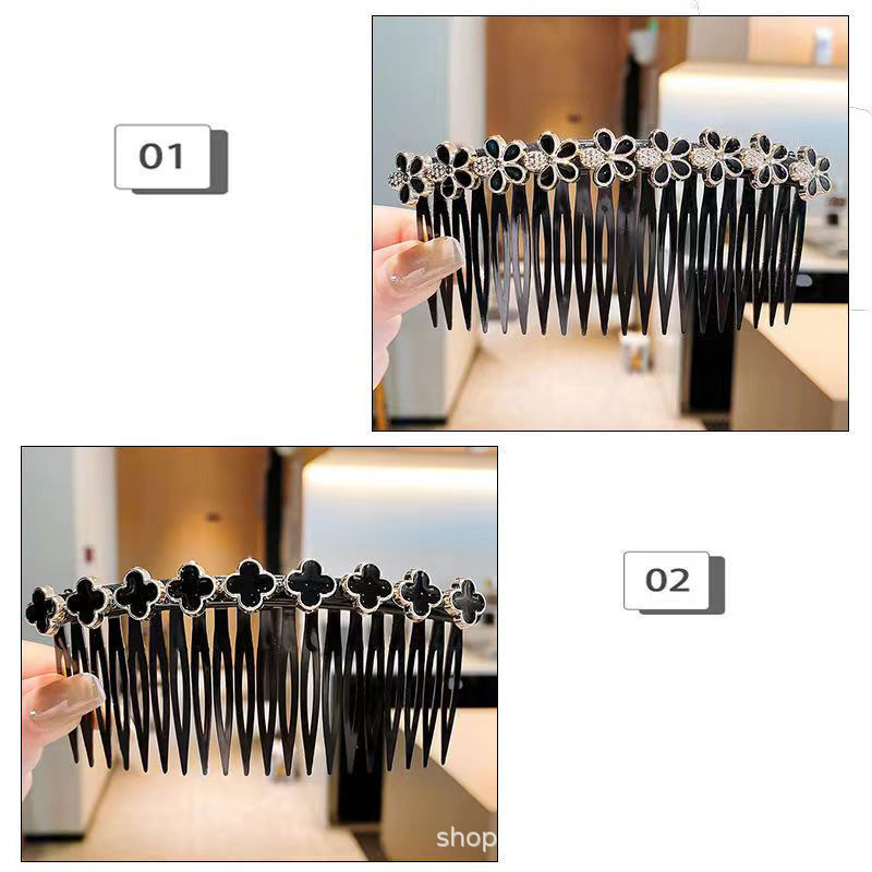 2 팩 (검은 네 잎 클로버 + 검은 다섯 꽃잎 꽃)