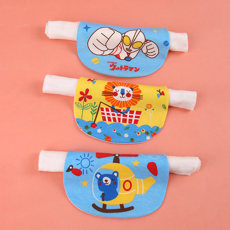 Cotton gauze back pad sweat absorbent towel, four-layer and six-layer, absorbent towel for cartoons, kindergarten, amusement park, children's sweat absorbent towel