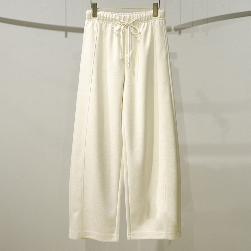 2025冬季新款时尚百搭宽松显瘦高腰抽绳直筒休闲裤女 3GB152111