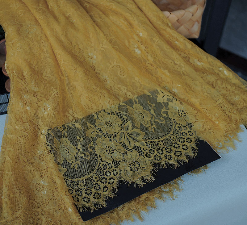 1.5 M × 3m pestañas suaves tela de encaje DIY ropa falda cortina de escritorio tela de fondo decoración
