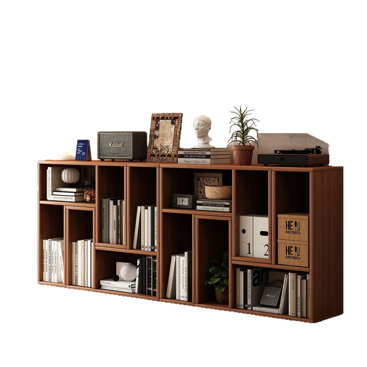 Estante de madera maciza estante de almacenamiento multifuncional armario de almacenamiento armario de exhibición doméstico combinación de gabinete de celosía