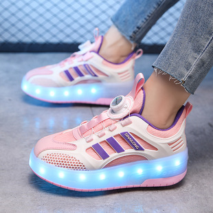 Foreign trade luminous heloo shoes children's two-wheel wheel student sports roller skates walking shoes invisible skates
