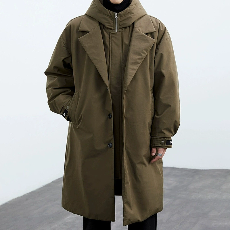 Стильная зимняя куртка, набор с капюшоном, trench coat, корейский стиль