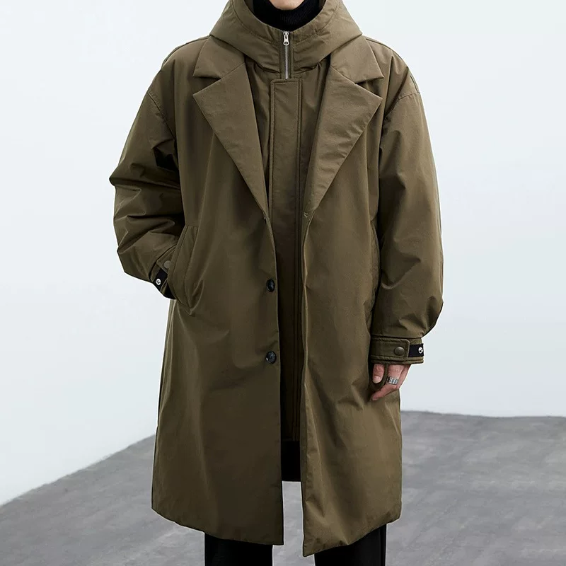 Стильная зимняя куртка, набор с капюшоном, trench coat, корейский стиль