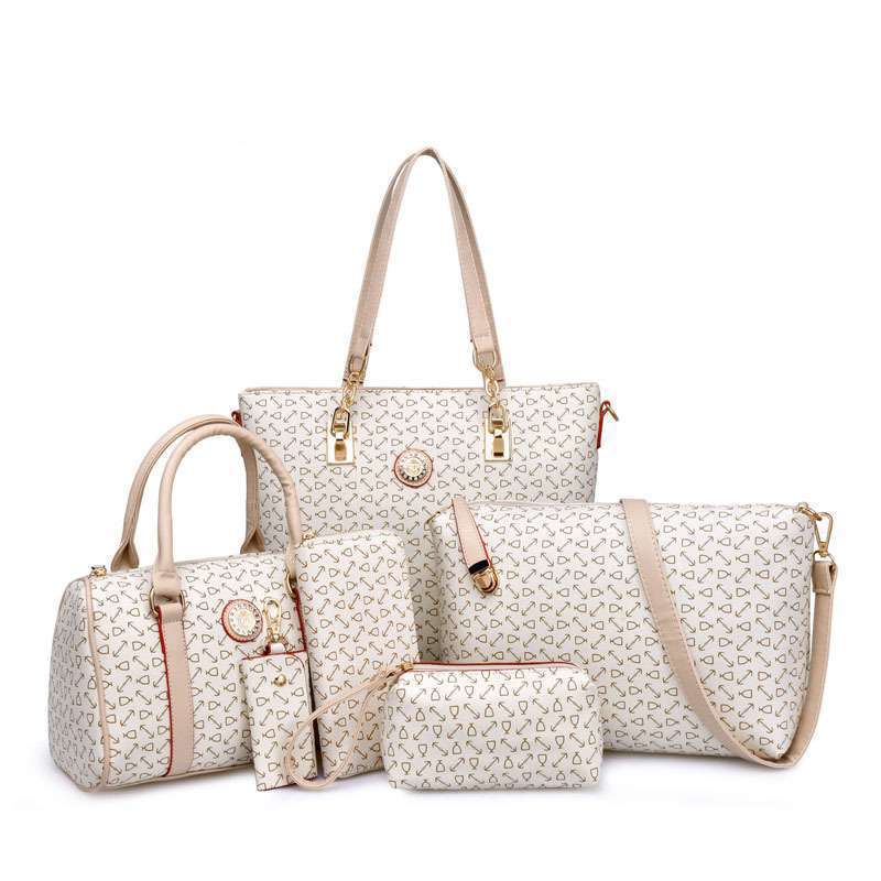 Women's Bags 2025 New European and American Fashion Mother-Daughter Bag Set Handbag Arrow Pattern Single Shoulder Mother-Daughter Bag Six-Piece Set Wholesale