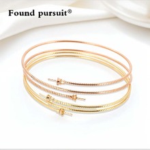 纯18k金手链珍珠手镯配件Au750珠宝diy饰品黄金手圈可调节小金珠