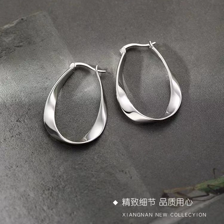 Silver needle, earrings, silver 925 sample, 2023, high-quality style