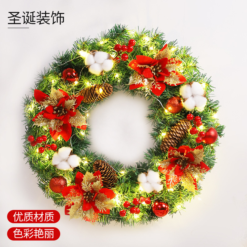Navidad decoración Garland ratán 40/50/60cm Navidad decoración escena diseño puerta colgante ratán decoración suministros