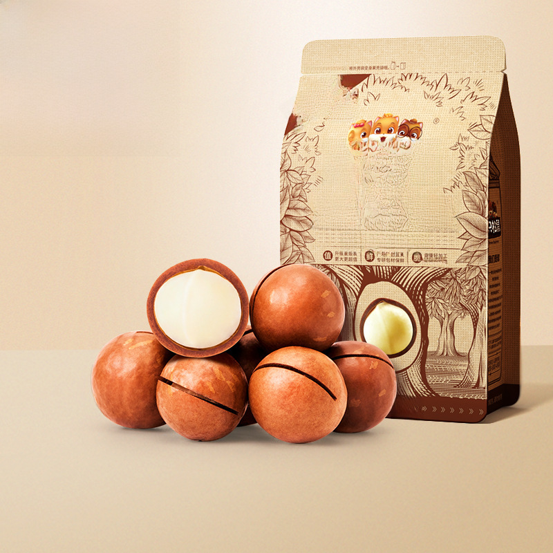 Three Squirrels Bulk Pack of Macadamia Nuts 500g, Roasted Nuts and Snacks, Daily Nuts and Dried Fruits