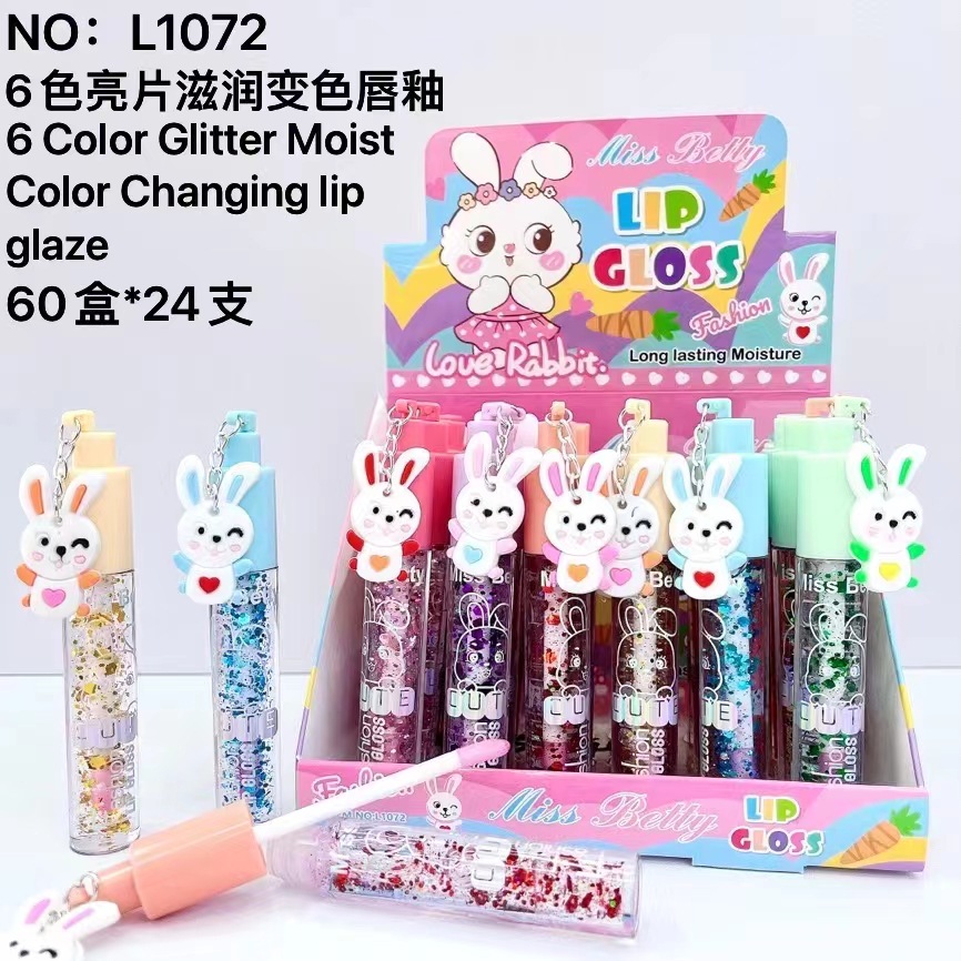 Nuevo Comercio exterior transfronterizo serie de dibujos animados resalte brillo de labios cambio de color esmalte de labios hidratante labio aceite lápiz labial agua maquillaje de labios