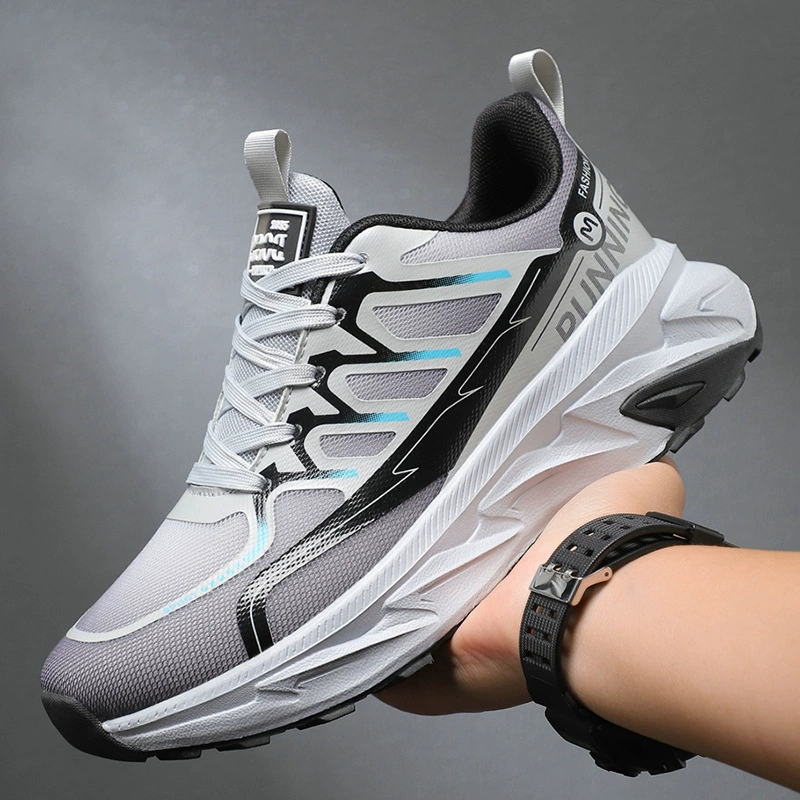 Мужская осенняя обувь с дышащей сеткой, мужская спортивная обувь на толстой подошве, нескользящая мягкая подошва, студенческие универсальные повседневные кроссовки