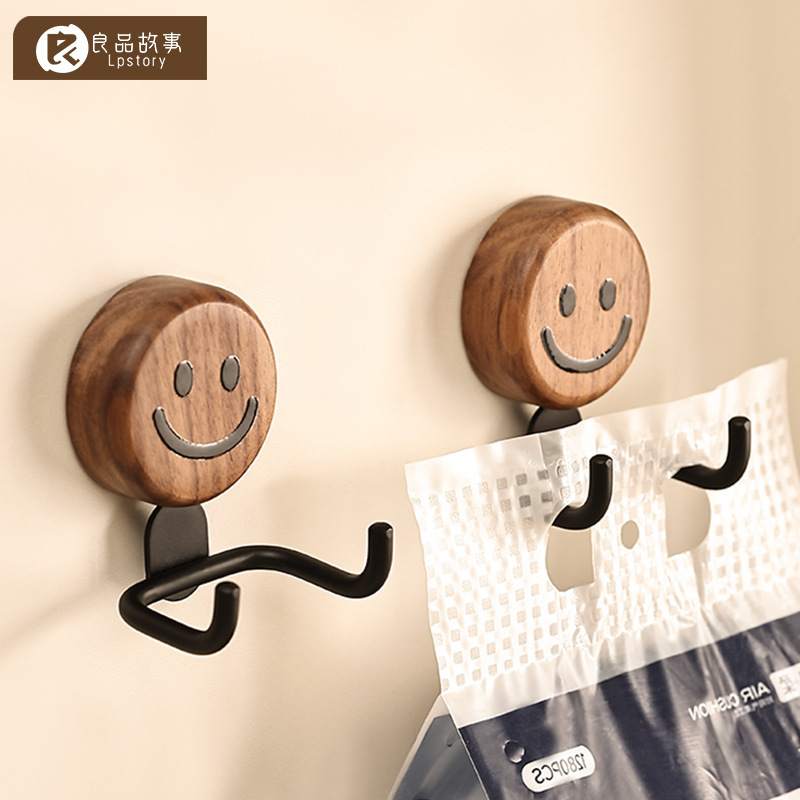 Walnut Double-headed Paper Towel Hook Toilet Hook Hanging Paper Hanging Wash Towel Hook