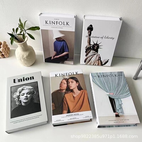 Nordic modern ins style English fake book ornaments living room entrance home decoration simulation book model shooting props