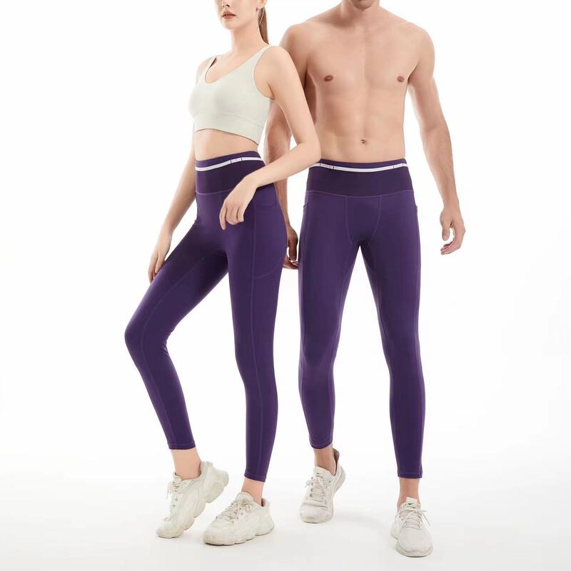 Autumn and Winter Kangaroo Pants with 6 Pockets, Unisex Marathon Yoga Running Sports Quick-Dry Cycling Compression 9-Point Pants