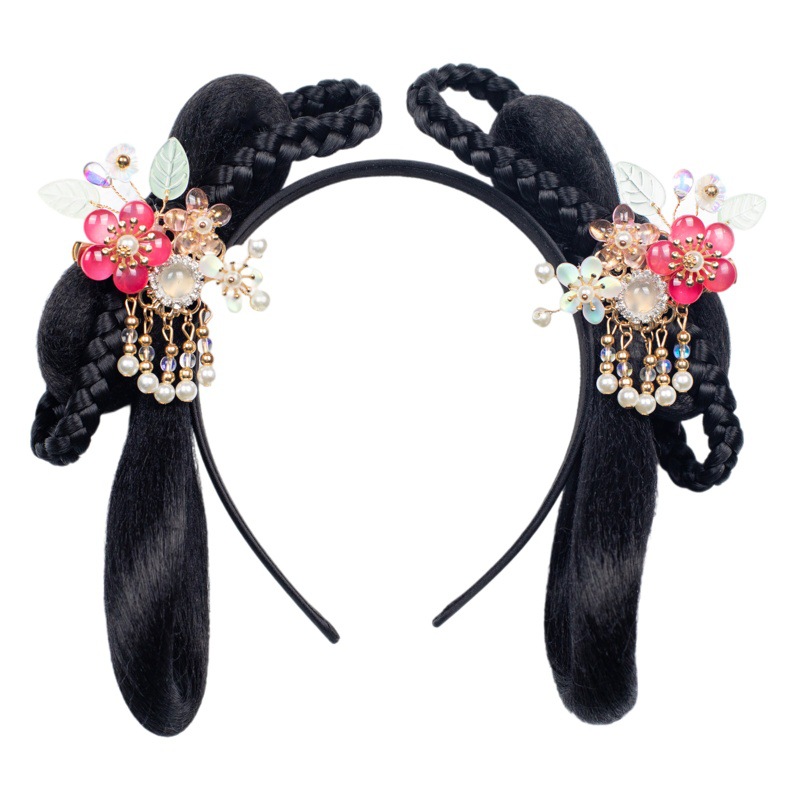 Hanfu peluca estilo antiguo estilo Ming de una sola pieza perezoso bollo estilo antiguo accesorios para el cabello bolsa de pelo banda para el cabello estilo de todo partido