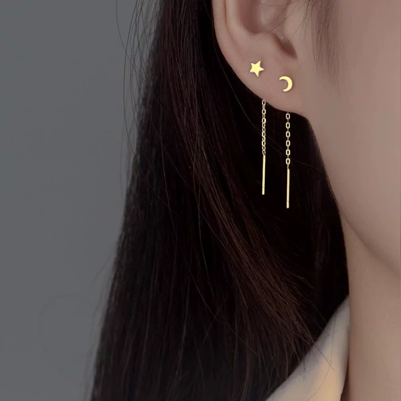 Серебряная игла, серьги, короткая цепочка с кисточками, серебро 925 образец, оптом, стиль легкой роскоши