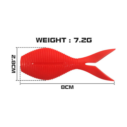 Luya soft bait fake bait 8cm/7.2g floating pomfret multi-color soft bait TPR high elastic bionic bait wholesale