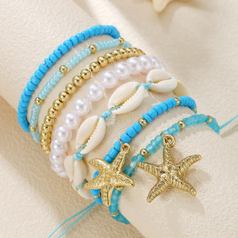 Imitation Pearl Bracelet for Women, High-End European and American Ins Style, High-Looking White Heart Bracelet, Stacked Beaded Set