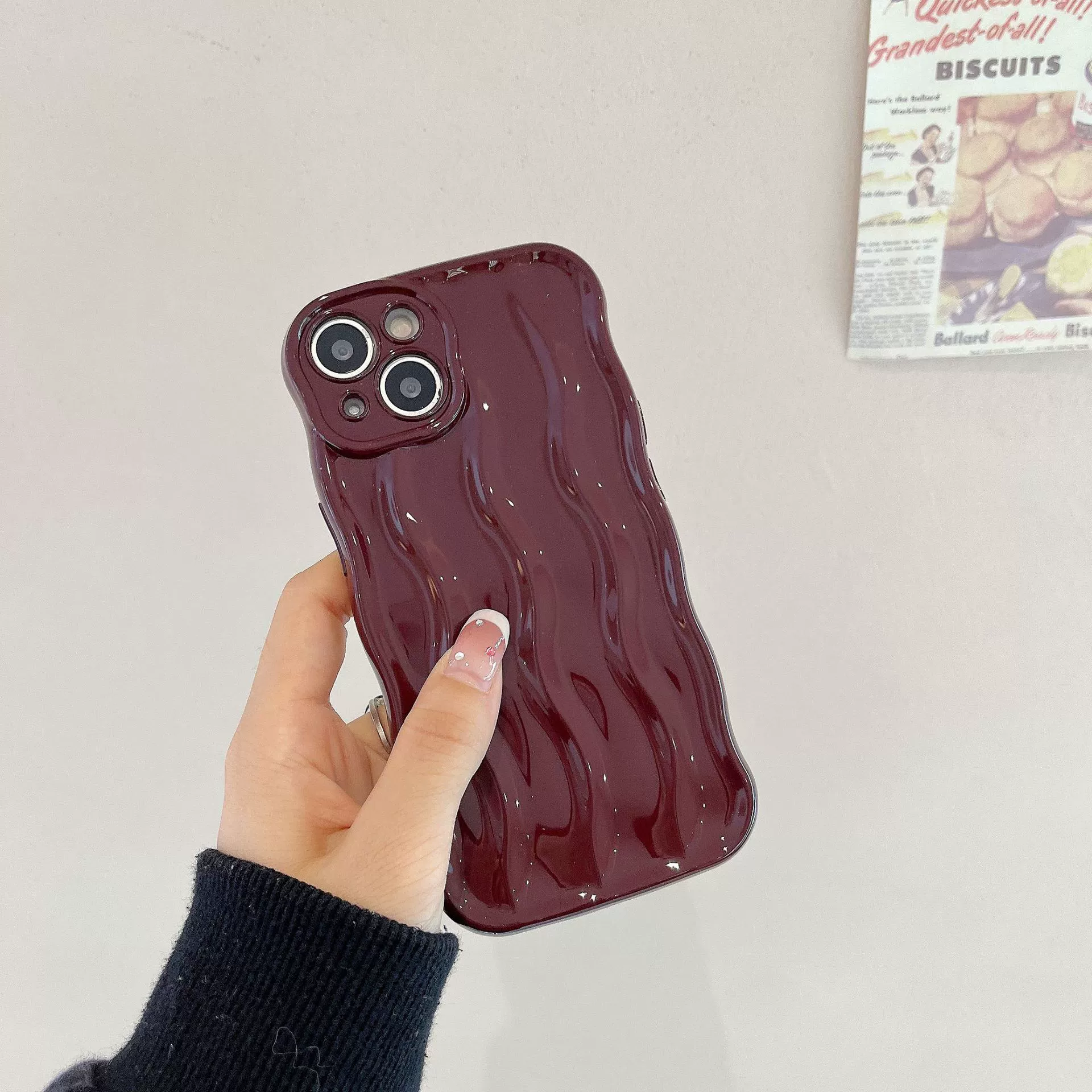 Apple, совместимый серебристый для стирки, iPhone14 Pro, чехол для телефона, iPhone 16, волнистый узор, iphone, 13