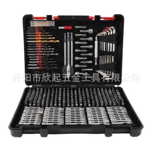 Set of 318-piece Drill Bits, Wood Hole Saw, Twist Drill Bits, Masonry Drill Bits, Flat Drill Bits
