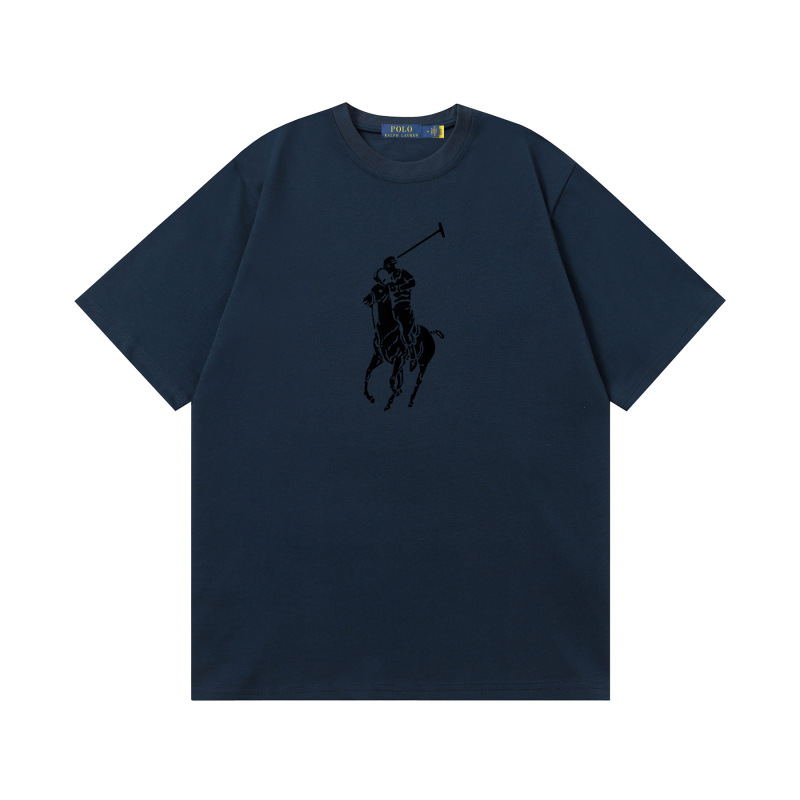 クロスボーダー 25ssRL Laff's 高品質刺繍ロゴ ルーズコットン 半袖 メンズ レディース おしゃれで万能なTシャツ|undefined