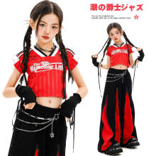 女童爵士舞服装潮酷时髦少儿jazz女孩街舞套装儿童爵士舞演出服夏