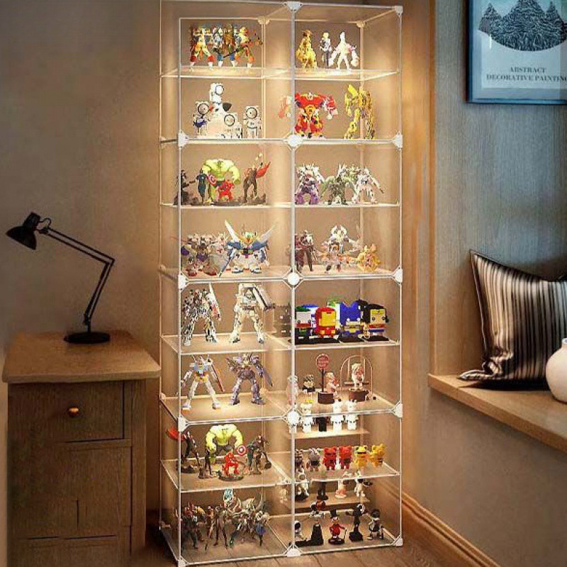 Figure Display Cabinet, Lego Building Blocks, Transparent Storage Box, Household Imitation Acrylic Toy Dust-Proof Model Display Shelf Figure Display Cabinet, Lego Building Blocks, Transparent Storage Box, Household Imitation Acrylic Toy Dust-Proof Model Display Shelf