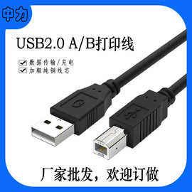 USB线厂家 USB打印线3米 打印机数据线 黑色USB数据线 USB加长线