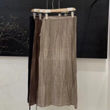 扎染亚麻裹裙半身裙女高腰气质长款设计感中国风别致长裙包臀显瘦