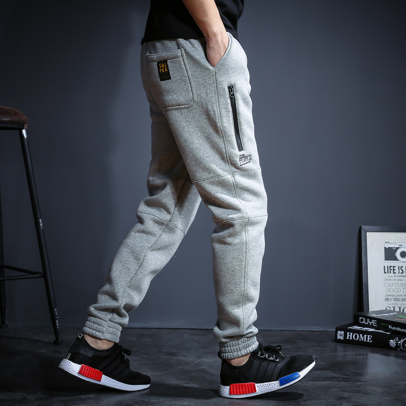 Autumn and Winter Thickened Cotton Sweatpants for Men, Shawn Yue Style Casual Pants with Drawstring Cuffs, Jogger Pants, Long Pants for Teenagers, Casual Winter Wear