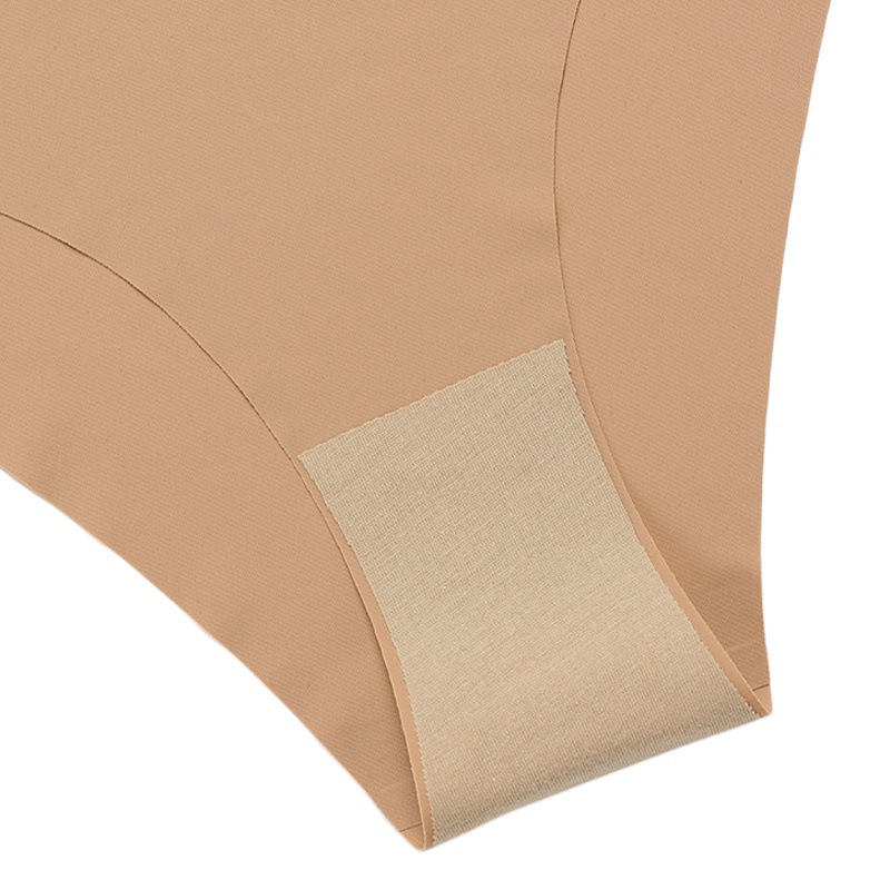 Ropa interior de seda de hielo sin costuras de talla grande europea y americana cintura en forma de V de una sola pieza de algodón entrepierna transpirable calzoncillos de mujer