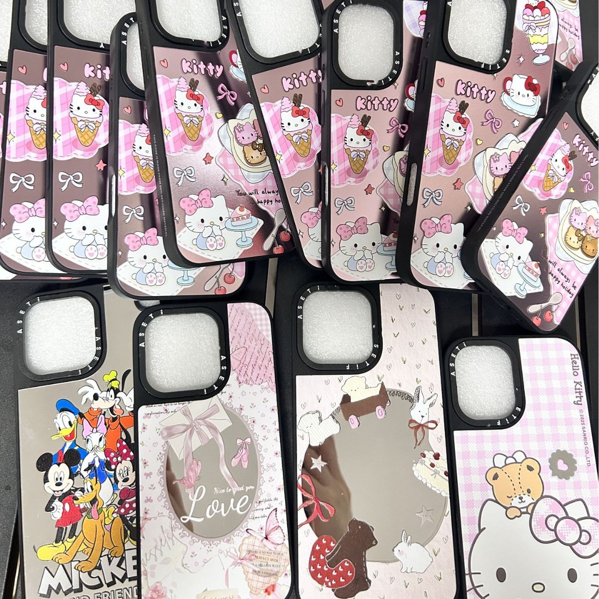 新款卡通镜面适用iPhone16苹果15手机壳14P磁吸Magsafe潮牌防摔壳