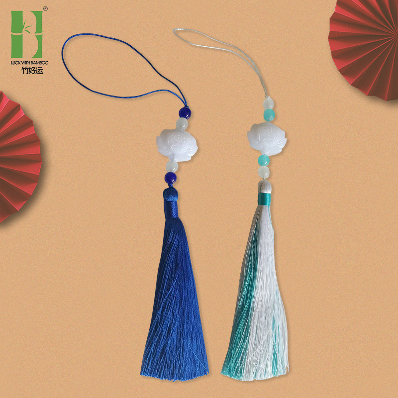 Adornos borla estilo chino antiguo traje hanfu prensa tapeta ventilador colgante borla adornos hanfu accesorios de joyería gran cantidad congyu