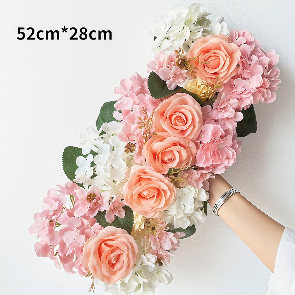 Flor de tela de paleta de verdaderas flores de plataforma de arco de flores de seda de flores de hortenida bodas festivales decoración de escaparates de tiendas simulación