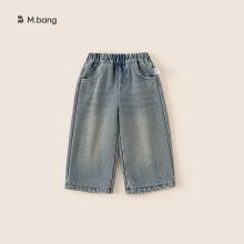 宥宝童装女童牛仔裤加绒秋冬新款韩版中小童简约直筒百搭长裤2025