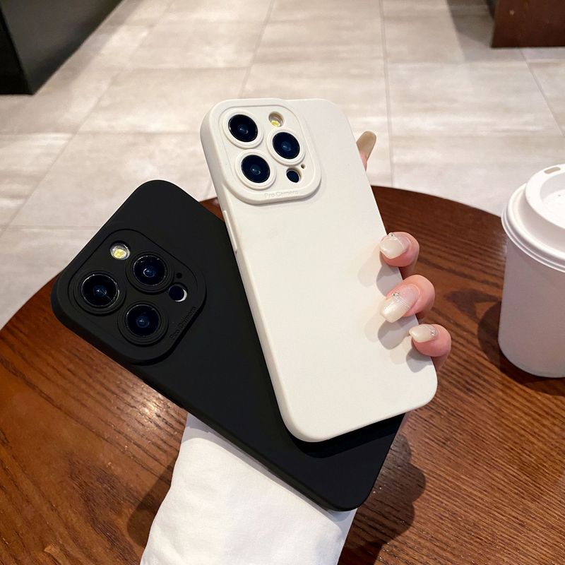 磨砂天使瞳眼适用于苹果16黑色软壳 iPhone15手机壳14pro保护套|undefined