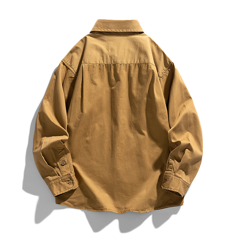 Men's Clothing work shirt men's autumn ins loose brand military style jacket handsome oversize retro jacket_voghion.com