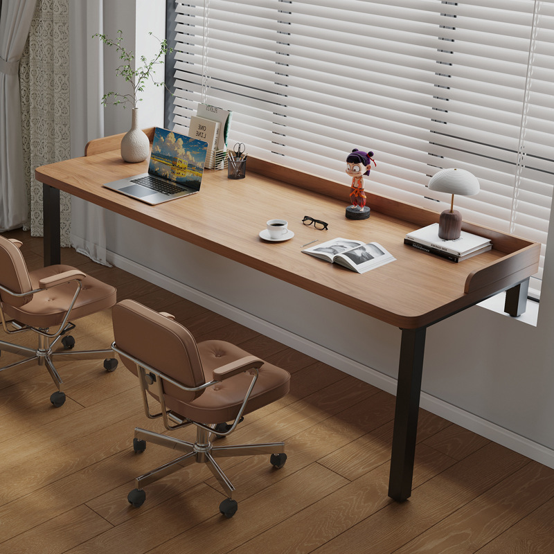 Solid Wood Bay Window Desk Bedroom Window Sill High and Low Table Home Computer Desktop Table Large Board Learning Writing Desk