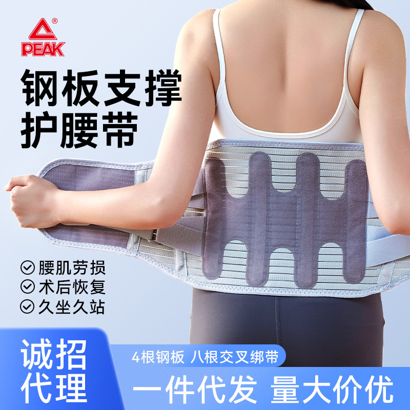 Peak Lumbar Support Belt with Steel Plate for Lumbar Protrusion, Waist Support for Lumbar Disc Strain, Suitable for Prolonged Sitting and Standing