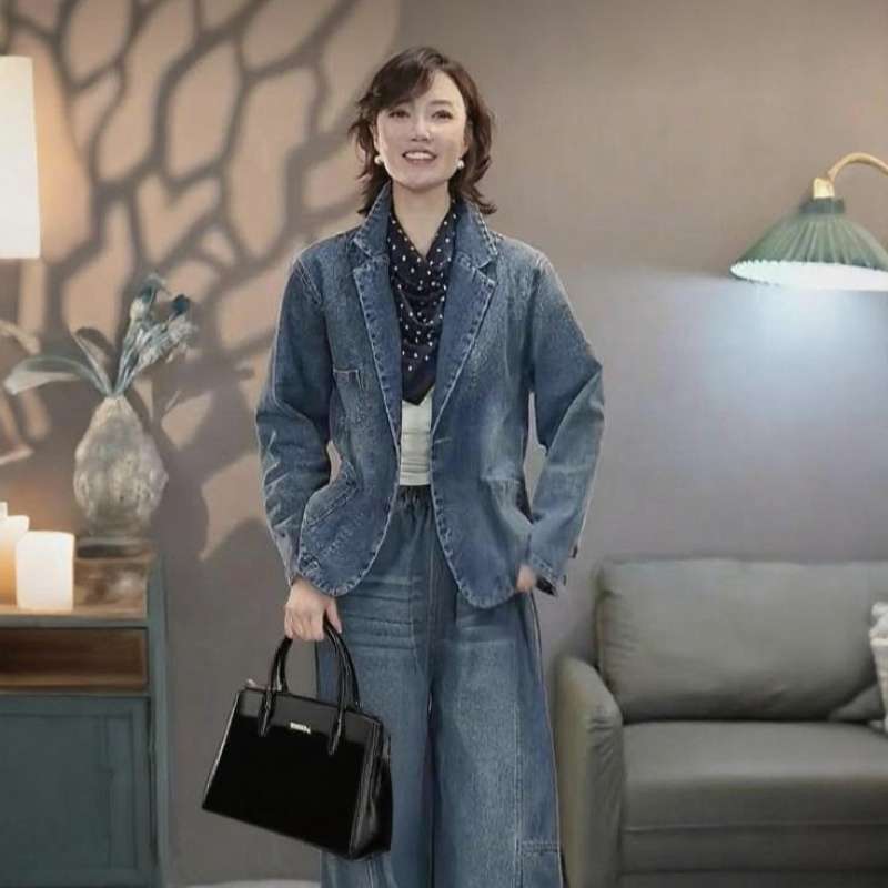 Women's Suit Denim Jacket, Spring and Autumn Design, Trendy, Fashionable, Versatile New Top
