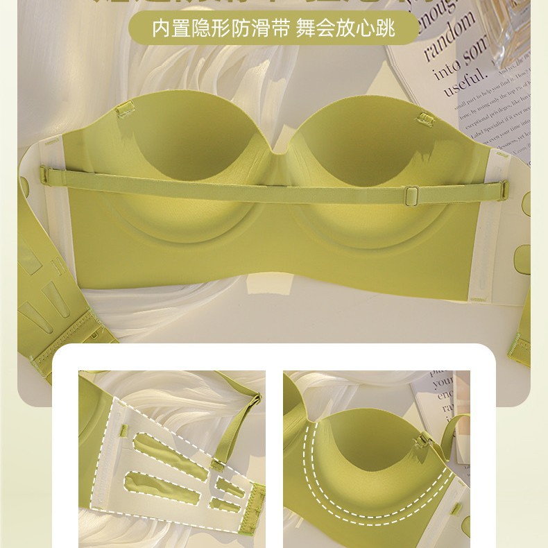 Recolección sin costuras, soporte superior, leche antideslizante, ropa interior antiflacidez, sujetador de texto para niña, senos pequeños, grandes