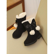 X 90487 Girls Fleece Snow Boots Ůͯ����ѩ��ѥ�羳����ͨ