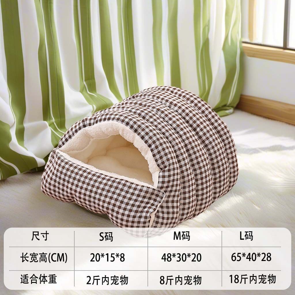 Hole cat nest gray check color