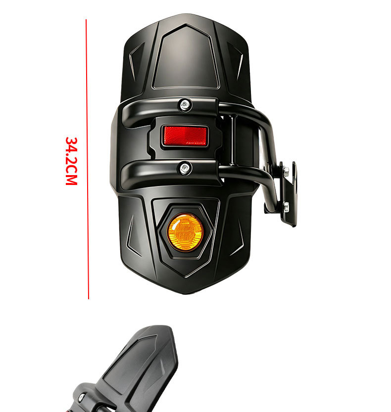 Mudguard modification bracket for motorcycle rear shield with dual reflectors for nighttime warning, waterproof and splash-proof accessories