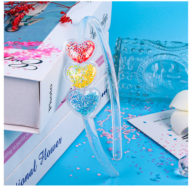 Plastic Material Cartoon, Heart Shape, Candy, Transparent Pattern Cute Women'S Cartoon Heart Shape Candy Plastic Hair Band