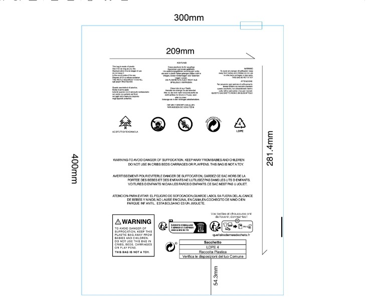 [깜짝 가격] 30*40cm(100/가방); 새로운 규정 경고 지퍼 가방 투명; PE 신소재