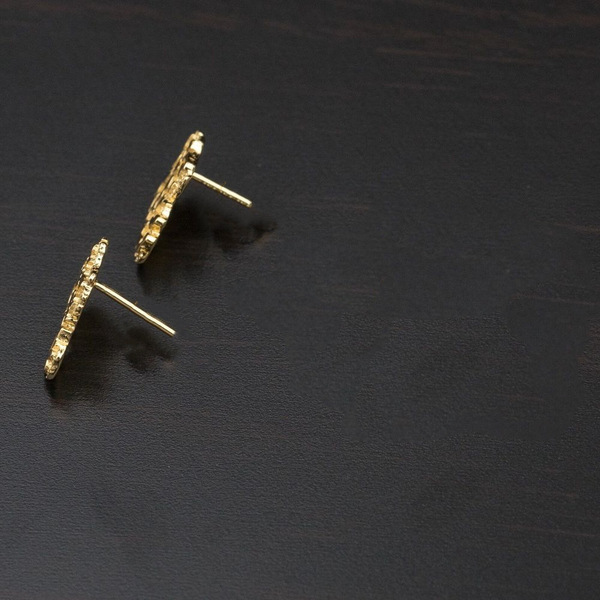 golden geometric fashionable earrings for men and women hip-hop…